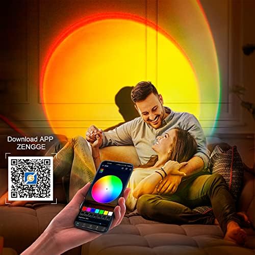 Xebkor Sunset Lamp Projecor Multicolor Alteração Lâmpada de projeção de pôr do sol LED, botão de botão e controle de