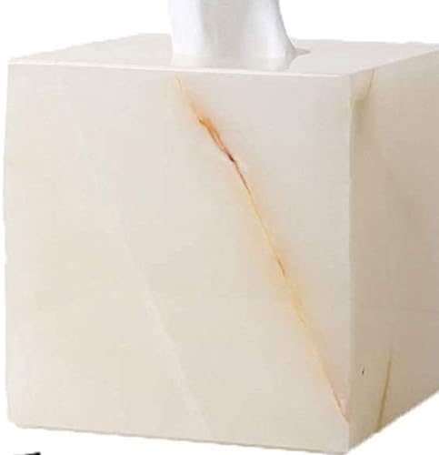 Caixa de lenço de mármore shypt ， Suporte de caixa de lenços quadrados para banheiro, quarto ou escritório, 14x14x14cm