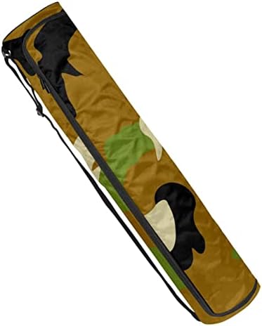 Bolsa de tapete de ioga ratgdn, camuflagem de impressão de camuflagem ioga transportadora de tapete full-zip yoga tape