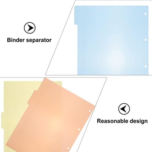 Operitacx 20pcs Divisor de fichário de plástico com guias Divisor multicolor Divisor 6 anel Clear Página de inserção de notebook