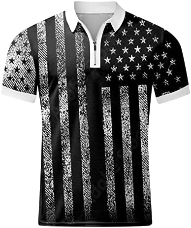 Ruiruilico American Flag T T Cadeis para homens 2023 Verão 4 de julho Camisas patrióticas de pólo