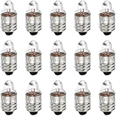 Meccanidade E10 Base de parafuso Bulbos miniaturos DC 2.2V Lâmpadas de luz amarela quente