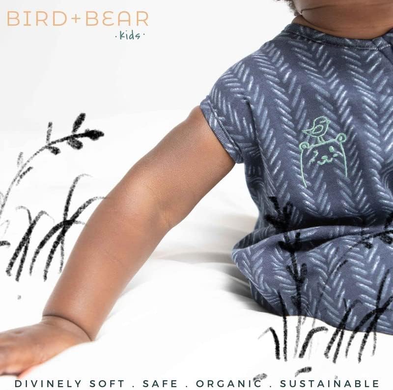 Bird + Bear Kids Organic Cotton Baby Sleep Sack, Ultrasoft Swaddles para recém-nascidos com zíper bidirecional, durante toda a