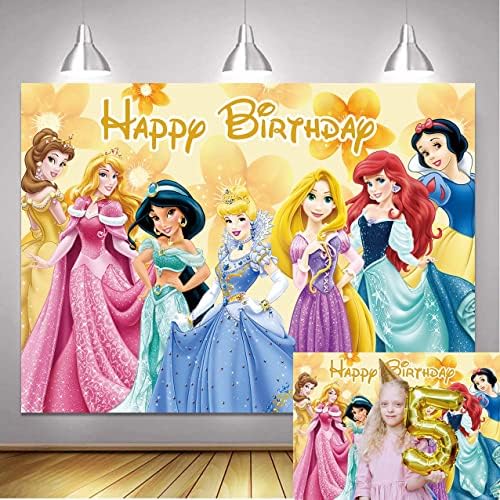 Princess tema cenário amarelo princesa menina festa de aniversário decoração princesa crianças decoração de chá de bebê