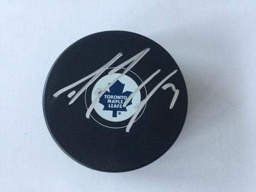 Dion Phaneuf assinado autografado com Toronto Maple Leafs hóquei Puck PSA DNA CoA A - Pucks NHL autografados