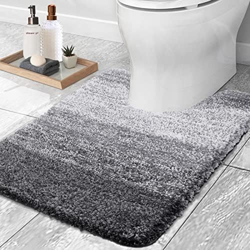 Tapete de banho OLANLY ombre e tapetes de vaso sanitário em forma de U, tamanho do tapete de banho 59x20 e tapetes de