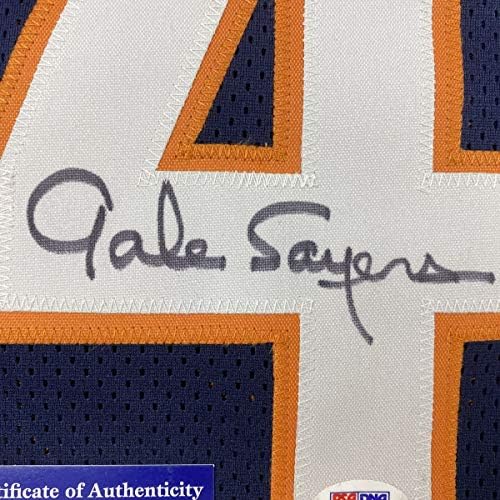 Autografado/assinado Gale Sayers Chicago Blue Football Jersey PSA/DNA COA