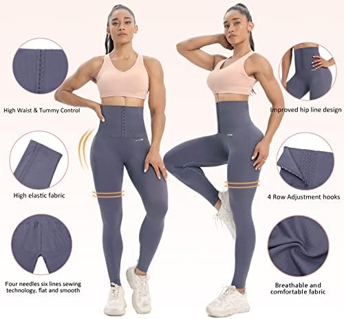 Livome High Caist Corset Leggings para mulheres Treinador de caídas Tomme Control Pants ioga com cintura ajustável