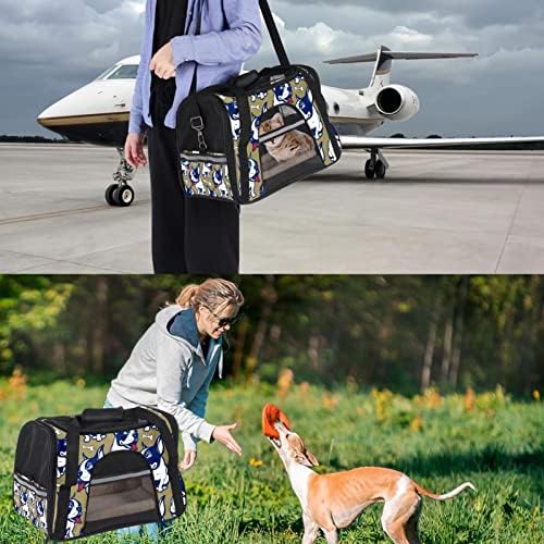 Pet Transporter Cartoon Style Bulldog French Bulldog Soft-sideal Travel Travels for Cats, Dogs Puppy Comfort portátil Pet Saco