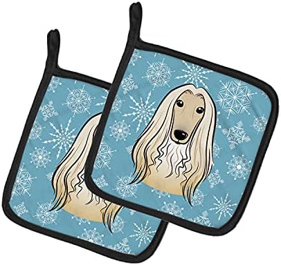 Tesouros de Caroline BB1678PTHD Snowflake Par de cães de cães de portadores de panela, suportes de panela resistentes ao calor de