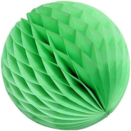 BABA 5PCS Green Paper Lantern Honeycomb Balls Tissue Pom Party Wedding Wedding Decoração