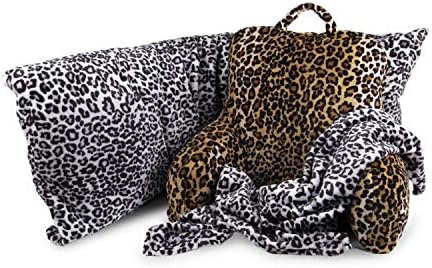 Tadpoles Sleeping Partners Super Sof Sof Snow Leopard Throw Planta, estampa de animal perfeita, cobertor cinza Cheetah para