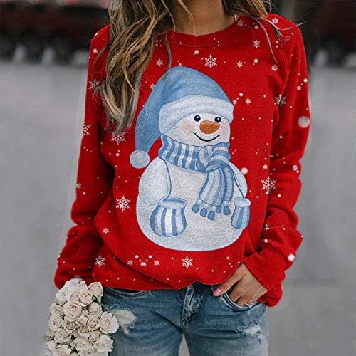 suéter de natal ilh para mulheres fofas felizas Natal Santa Claus Holida de férias