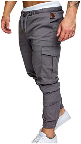 Calça de calça exagerada calça de ioga de ioga homens splicing macacão imprimido de bolso casual work calças de calça