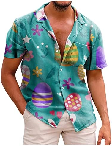 Camisa de impressão de Páscoa para homens Blusa solta Moda T Camisetas camisetas de manga curta Tops de camisetas casuais