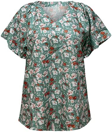 Tshirts for Ladies agitando a manga curta de decote spandex spandex gráfico floral boho blusas t camisetas adolescentes jv