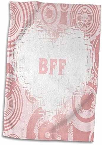 Eventos especiais de Fleene 3drose - coração branco retro em círculos rosa com melhor bff - toalhas
