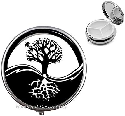 Charm yin-yang árvore de vida caixa de pílula astrologia caixa de comprimidos jóias capa para ele ou ela.f271
