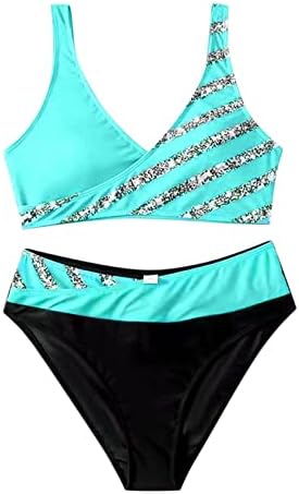 Fulijie Swimsuit para mulheres Push Up Swim Top Triangle Biquíni Conjunto de Ternos de Banho Teen Ternos de banho de praia