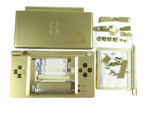 A caixa de substituição de peça perfeita para Nintendo DS Lite Lente de vidro Shell Gold Zelda Triforce