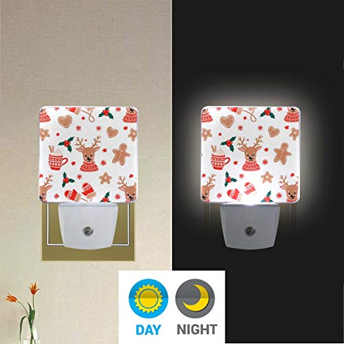 Night Light Christmas Deer Pound Ined com Dusk to Dawn Sensor Led Night Stand Lamps For Kids Girls Boys Adults Room