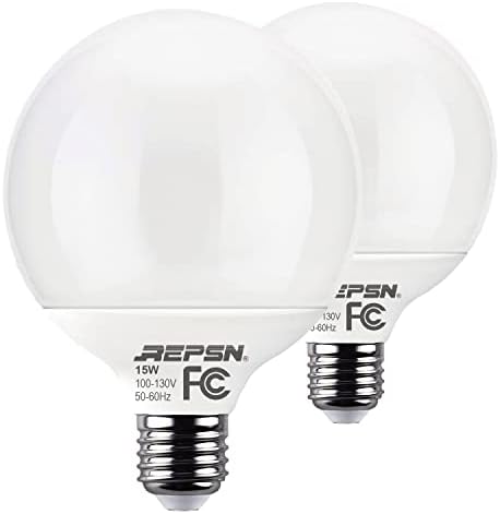 Lâmpada de vaidade 15W, lâmpadas de globos LED, lâmpadas de banheiro 100W equivalente 1350lm, brancas macias 2700k