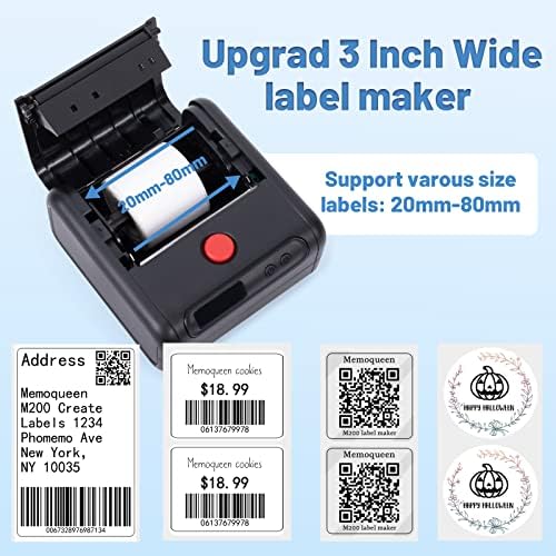 Impressora de etiqueta de código de barras MemoQueen M200 com 3 rótulos de rolos 1,57 x1.18, fabricante de etiqueta