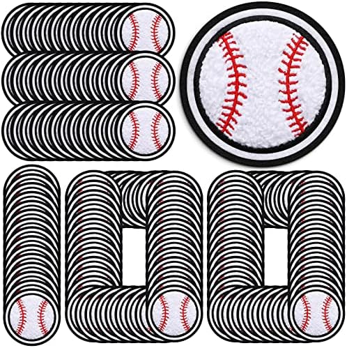 100 PCs Baseball Chenille Patches Softball Chenille Patch Ferro em remendos para reparo de roupas, capacetes de jaquetas