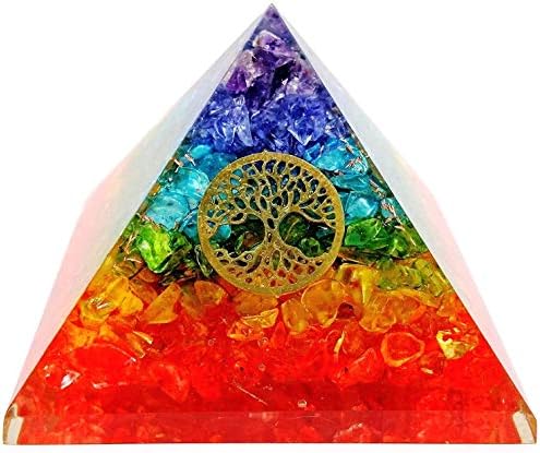Índia G 7 Chakra Tree Orgone Crystal Orgone Pyramid Kit // EMF Protection Meditation Yoga Energy Gerator