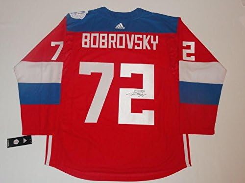 Sergei Bobrovsky assinou a Copa do Mundo da Rússia de Hóquei Jersey Licenciou JSA CoA - Jerseys autografadas da NHL