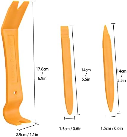 Foshio 6 Pacote Kit de ferramentas de remoção de acabamento Pacote de plástico amarelo Remoção fácil da porta do painel da porta