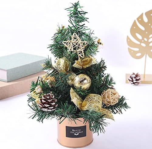 Luler 30cm Mini Christmas Tree Desktop Arrenamentos de Natal Decorações de Natal 红色 30cm