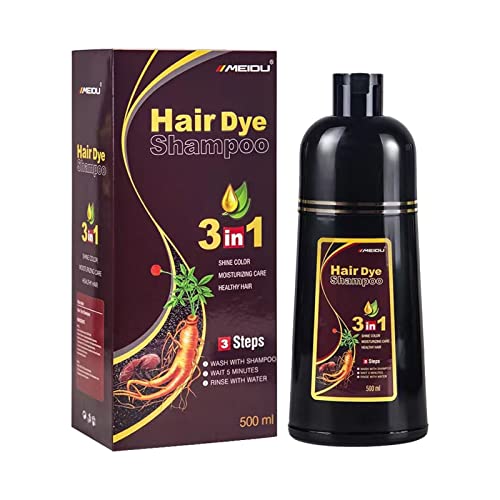 3 em 1 xampu de tinta de cabelo de ervas, 500 ml de cabelo com ervas, shampoo de tinta para homens para homens cobrem