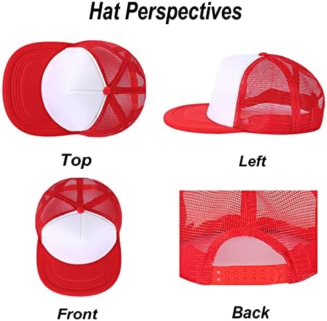 Funkeet 7 Pacote Snapback Hat Blank Sublimation Bill Bill Trucker Hat Hap Hip-Hop Capas de beisebol traseiro para homens