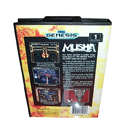 ADITI MUSHA US Cover com caixa e manual para sega megadrive Gênesis Console de videogame de 16 bits cartão MD