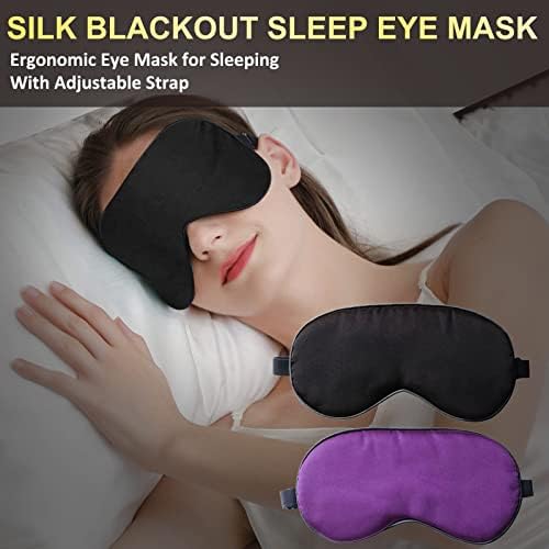 Blackouted Silk Strap Viajar com olho de sono ajustável