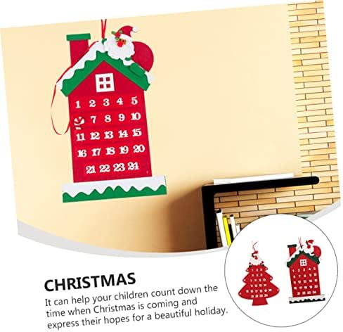 CLISPEED 4 PCS Festas pendentes de contagem regressiva Crianças Crianças de Natal Indoor Casa de pano decorativo Decor