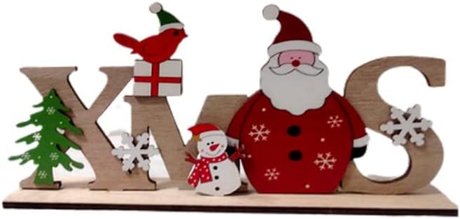 2 Piezas de Decoración de Mesa de Navidad de Madera para Interiores, Decoración del Hogar de Snowman Y Christmas, Regalo de Navidad