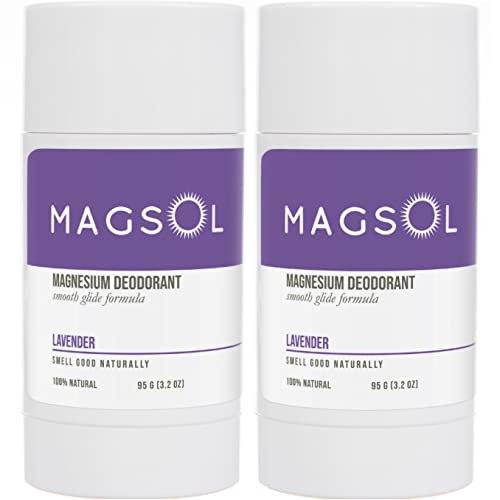 Desodorante livre de alumínio magsol para mulheres, desodorante natural premium - 4 ingredientes totais, 2 pacote