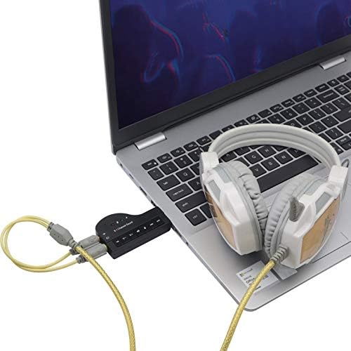 Cartão de som USB Gelrhonr, 8.1 canal USB a 3,5 mm Adaptador de áudio de áudio de áudio de áudio Virtual 3D - plugue e