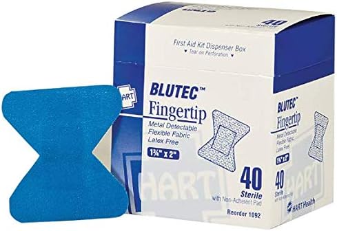Atenção de Fingercing Blutec, Hart, Blue, Metal Detectável, 40 por caixa