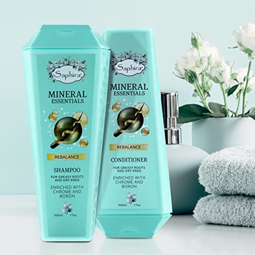 Mineral Essentials Rebalance Shampoo para raízes gordurosas e pontas secas, ajuda a reequilibrar e estabilizar cada fio de