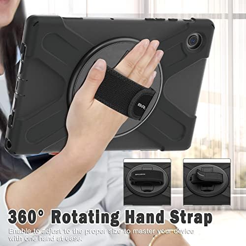 Braecn Samsung Galaxy Tab A8 Caixa de 10,5 polegadas 2022, Prova de gota com alça de mão/alça de mão de mão 360/alça de ombro