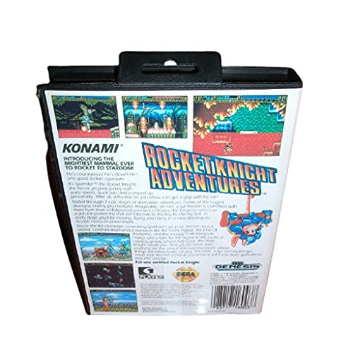 Aditi Rocket Knight Adventures US Cover com caixa e manual para sega megadrive Gênesis Console de videogame de 16