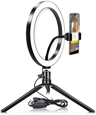 EODNSOFN NOVA NOVA USB Dimmable LED Selfie Ring Light Photography Iluminação com tripé para maquiagem Vídeo ao vivo LIGHT