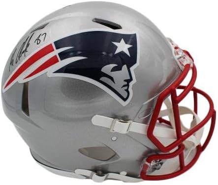Rob Gronkowski assinou o New England Patriots Speed ​​Authentic NFL Capacete - Capacetes Autografados da NFL