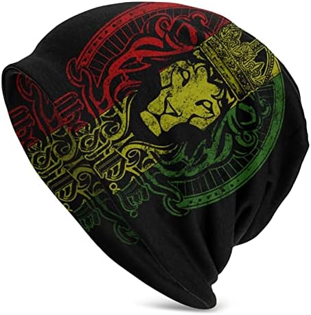 Niqqzit jamaican rasta reggae judah chapéu de gorro de leão para homens/mulheres gorro desleixado tampa de caveira de inverno