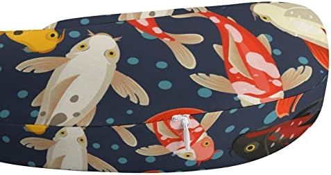 Padrão de carpa Koi Japão Viaje travesseiro de pescoço macio em forma de U travesseiro lavável travesseiro lavável