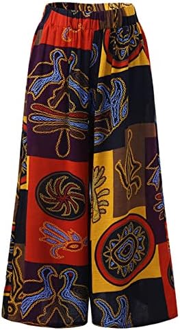 Calças de perna larga de Wocachi para mulheres Africanas Tradicional Dashiki Prinha calça casual Casual Palazzo Palazzo calças