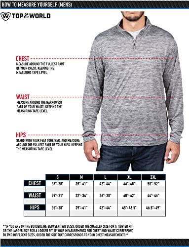 Top Of The World Men's Dark Heather Space tingido Poly Quarter Pullover